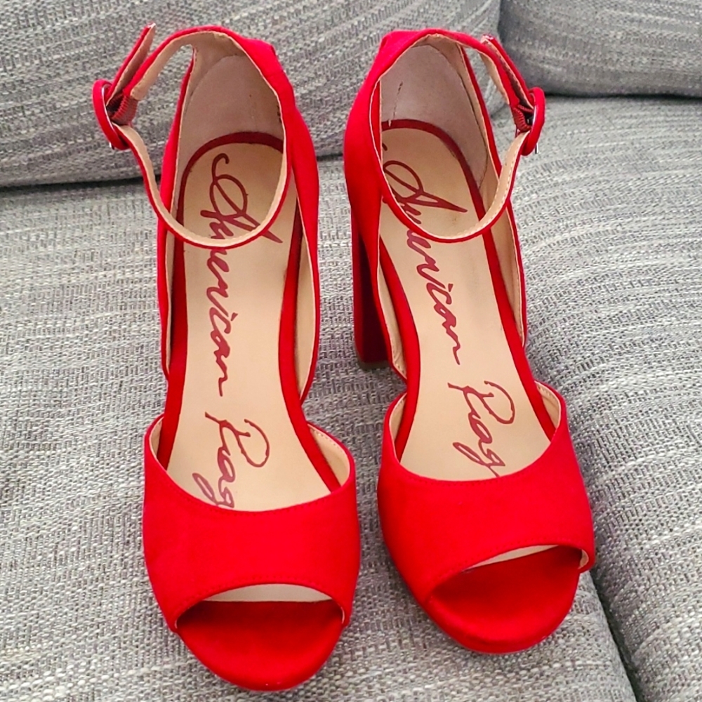 American Rag Areeta Red Block Heels